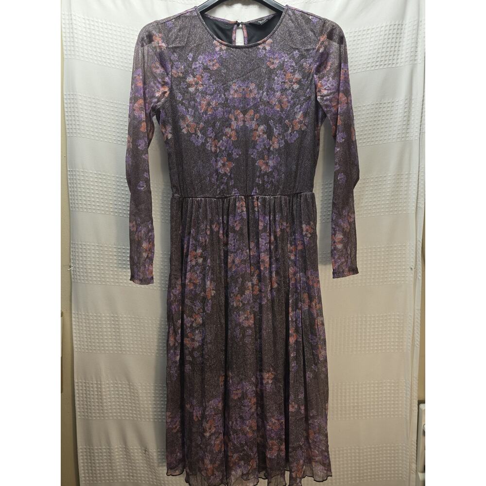 Simply Vera Wang Dress Womens Size Medium Long Sheer Sleeve Layered